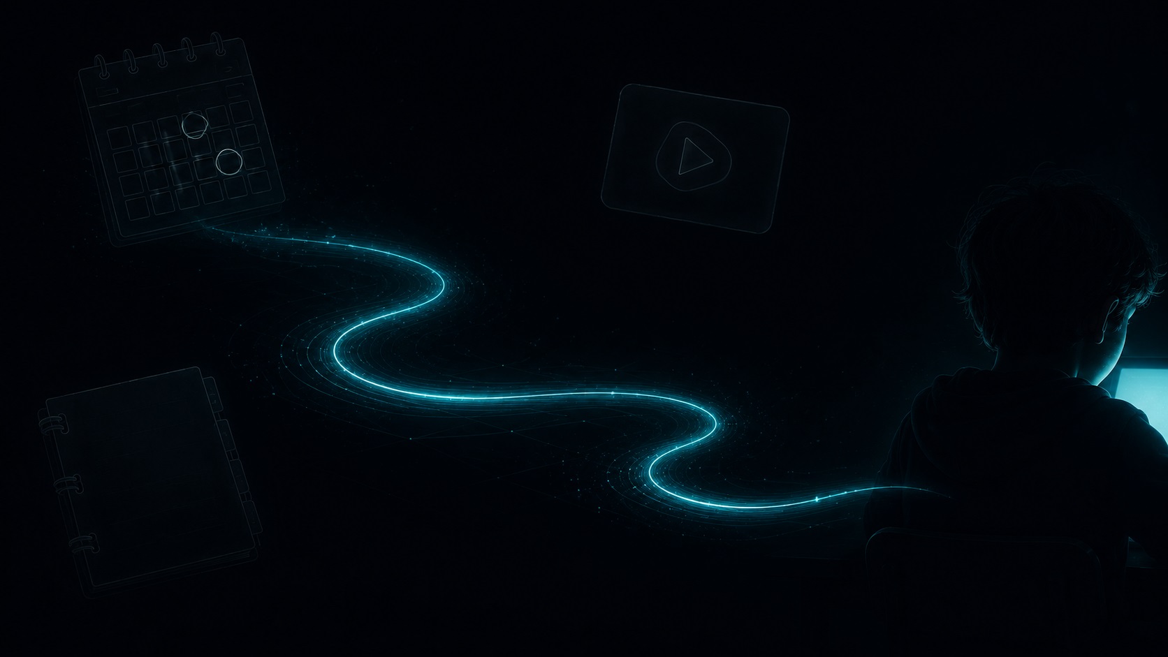 Abstract visualization of a connected memory network